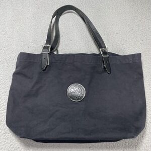 Duluth Pack Tote Shoulder Bag Womens Large Black Canvas Leather Handles Made USA